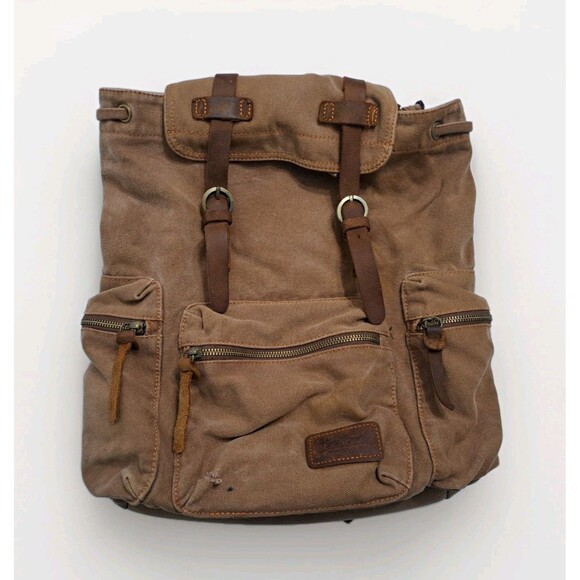 Gearonic Rucksack Adventure Retro Backpack Brown Duty Duck Canvas Leather Bag - Picture 1 of 11